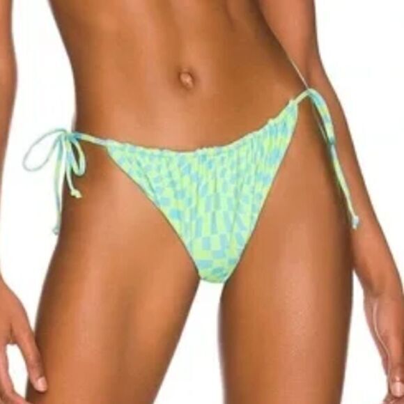 NEW It’s Now Cool‎ x free people checkered wave bikini bottom, M - Picture 1 of 15